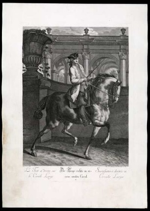 Le Trot a droite sur le Cercle Large = Der Trap rechts in einem weiten Circul = Succussatio a dextris in Circulo Largo
