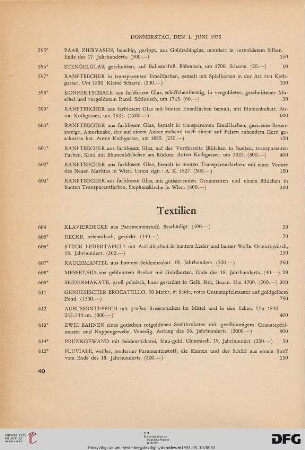 Textilien (Nr. 604-620)