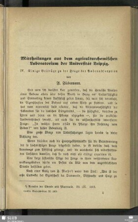 Mittheilungen aus dem agriculturchemischen Laboratorium der Universität Leipzig : IV.