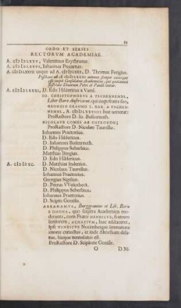 Ordo Et Series Rectorum Academiae