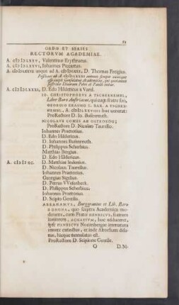 Ordo Et Series Rectorum Academiae
