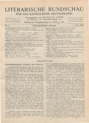 317-320 Kirchenhistorische Literatur der Schweiz