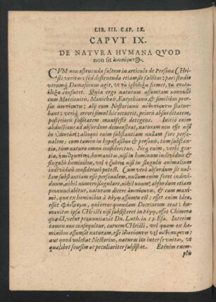 Caput IX. De Natura Humana Quod non sit ...