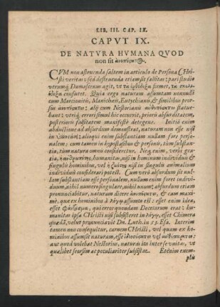 Caput IX. De Natura Humana Quod non sit ...