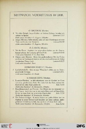 Mittwoch, vormittags (Nr. 1-134)