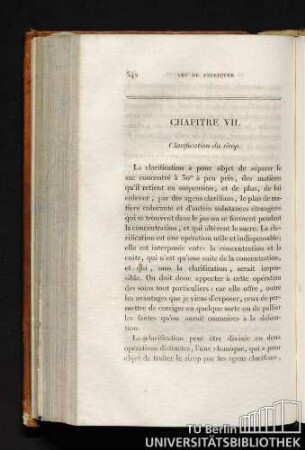 CHAPITRE VII. Clarification du sirop.