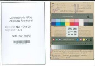 Entnazifizierung Karl Heinz Setz , geb. 24.05.1921 (Beamter)