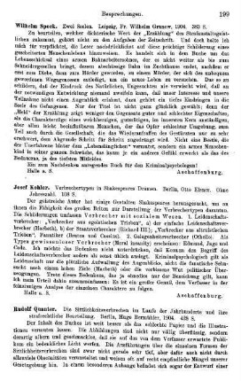 199, Josef Kohler, Verbrechertypen in Shakespeares Dramen
