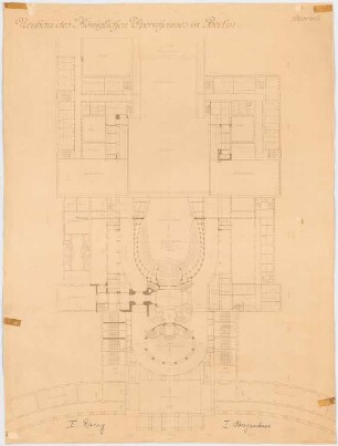 Königliche Oper, Berlin-Tiergarten: Grundriss 1. OG, 1. Rang 1:200