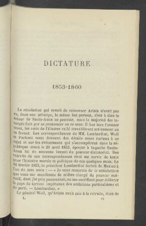 Dictature 1853-1860