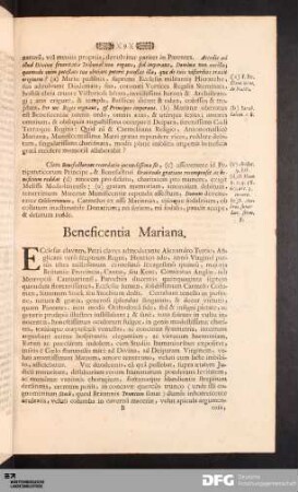 Beneficentia Mariana