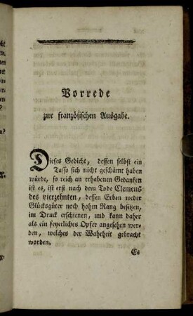 Vorrede zur französischen Ausgabe