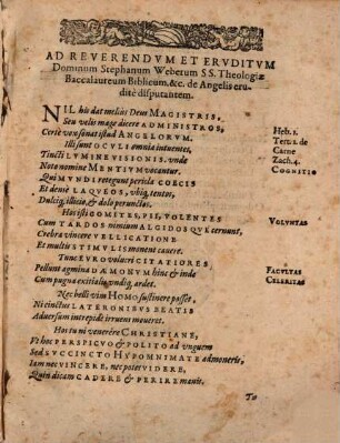 Dispvtatio Theologica De Officiis Angelorvm Circa Homines