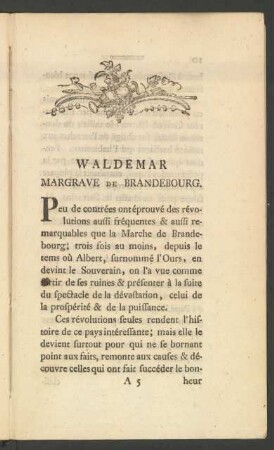 Waldemar Margrave De Brandebourg.