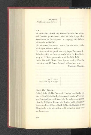 An Kleuker Wandsbeck, den 7. März 1796