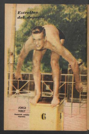 Jorge Vogt, destacado nadador argentino - [Fotografía] : Estrellas del deporte