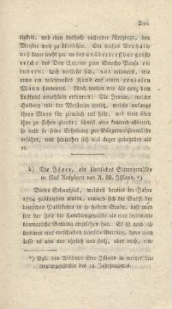 k) Die Jäger, ein ländliches Sittengemälde in fünf Aufzügen von A. W. Iffland