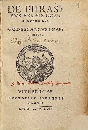 De Phrasibvs Ebraeis Commentariolvs