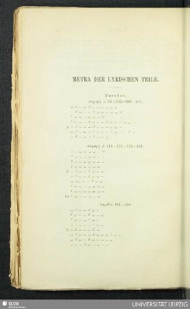 Metra der lyrischen Teile