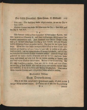 Siebenter Absatz. Vom Doppelcanon