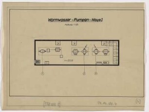 Warmwasser-Pumpen-Haus I [Lageplan m. allen Aggregaten, ohne Legende]