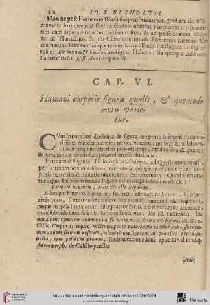 Cap. VI.: Humani corporis figura qualis:& quomodo motu varietur