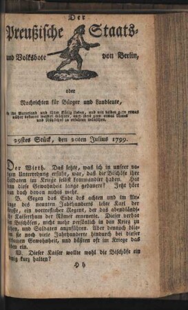 29stes Stück, den 20ten Julius 1799
