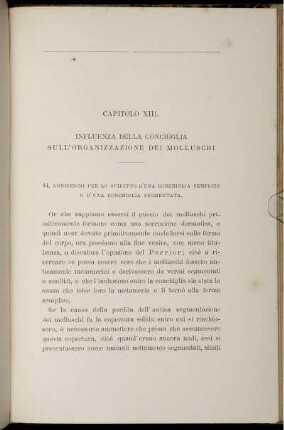 Capitolo XIII. Influenza Della Conchiglia Sull' Organizzazione Dei Molluschi.
