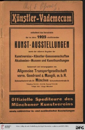Künstler-Vademecum