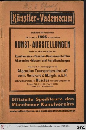 Künstler-Vademecum