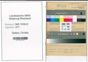 Entnazifizierung Christa Deters , geb. 08.12.1914 (Arzthelferin)