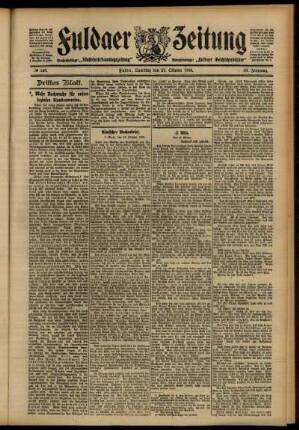 Dritte Ausgabe vom Samstag, den 27. Oktober 1906.