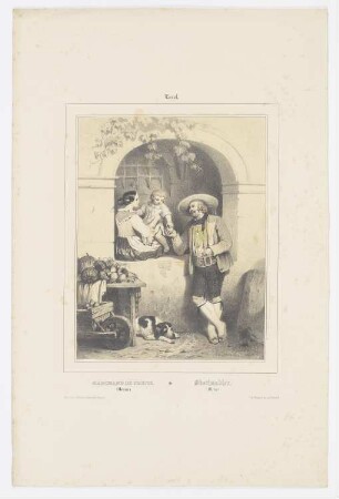 Marchand de fruits (Meran), Blatt 1 der Folge "Souvenirs du Tyrol, du Vorarlberg et de la haute Bavière"
