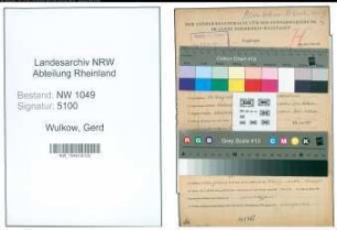 Entnazifizierung Gerd Wulkow , geb. 29.08.1921 ()