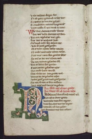 N-Initiale; Spaltleisteninitiale Ranke als Ablaufmotiv; (Buch 7)