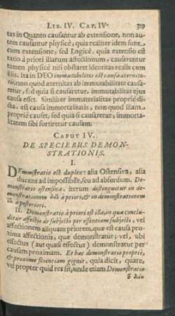 Caput IV. De Speciebus Demonstrationis.
