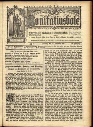 Erste Ausgabe vom Sonntag, den 16. November 1902.