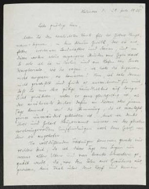 Brief von Oskar Loerke an Margarete Hauptmann