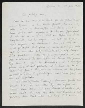 Brief von Oskar Loerke an Margarete Hauptmann