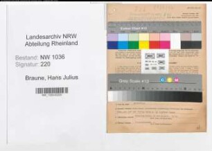 Entnazifizierung Hans Julius Braune , geb. 30.01.1901 (Bergdirektor)
