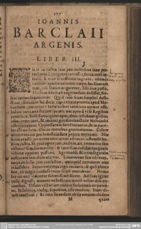 Ioannis Barclaii Argenis. Liber III.
