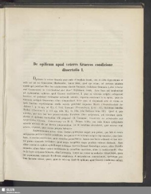 De opificum apud veteres Graecos condicione dissertatio I.