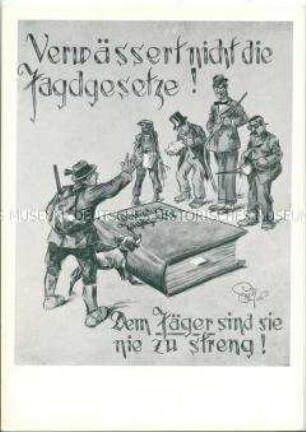 Kritische Zeichnung zum Thema Jagd
