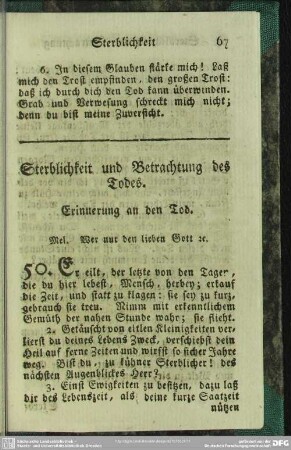 Sterblichkeit und Betrachtung des Todes