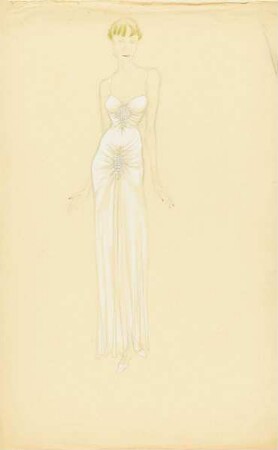 Dame in weißem Abendkleid