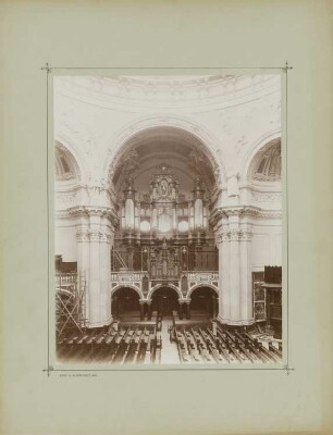 Berliner Dom: Ansicht Innenraum zur Orgel (Bauzustand)