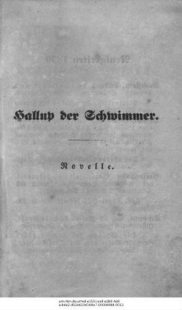 Hallup, der Schwimmer : Novelle