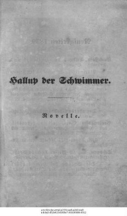 Hallup, der Schwimmer : Novelle