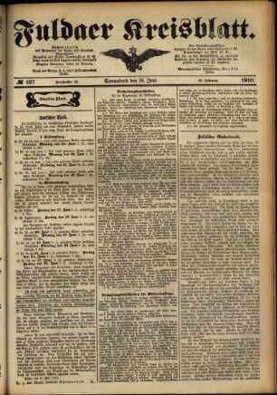 Zweite Ausgabe vom Samstag, den 18. Juni 1910.