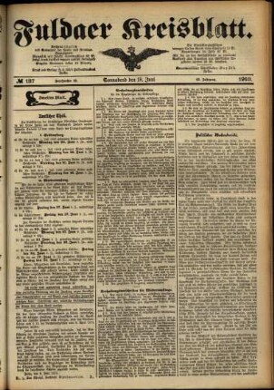 Zweite Ausgabe vom Samstag, den 18. Juni 1910.